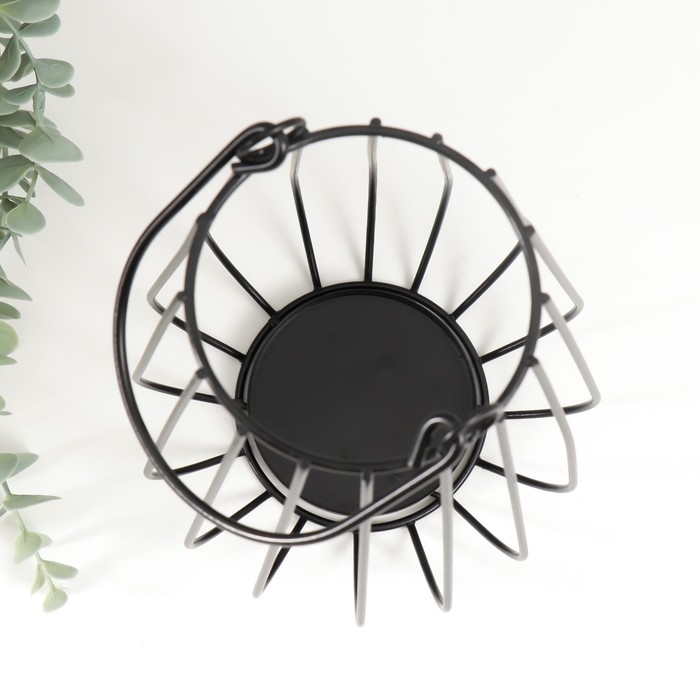 Подсвечник металл на 1 свечу Подсвечник металл на 1 свечу "Лофт. Вазон" чёрный 22х15х15 см