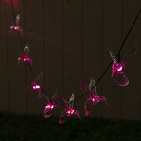 Гирлянда &laquo;ЭРА&raquo; &laquo;Нить&raquo; 3.8 м с насадками &laquo;Колибри&raquo;, IP44, тёмная нить, 10 LED, свечение мульти, 1 режим, солнечная батарея