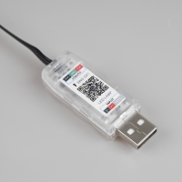 Умная гирлянда &laquo;Нить&raquo; 5 м роса с насадками &laquo;Цветочки&raquo;, IP20, серебристая нить, 100 LED, пульт ДУ, приложение, свечение RGB, USB