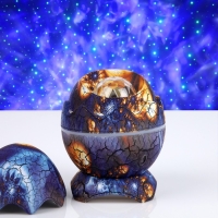 Световой прибор &laquo;Яйцо динозавра&raquo; 10 см, динамик, съёмная полусфера, свечение RGB, пульт ДУ, USB, синий