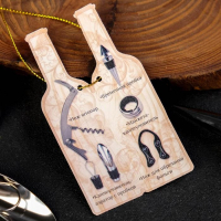 Винный набор: штопор, аэратор, каплеулавливатель, пробка для бутылки вина и нож для фольги &laquo;Вино всегда хорошая идея&raquo;.