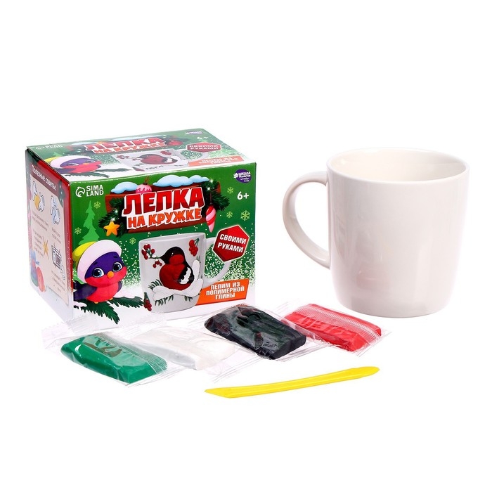 Новогодний набор для декора кружки полимерной глиной «Новый год! Снегирь на ветке» Новогодний набор для декора кружки полимерной глиной «Новый год! Снегирь на ветке»