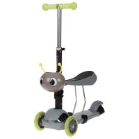 Самокат 2 в 1 GRAFFITI Kids, с корзинкой, колёса PU 120/75 мм, цвет серый