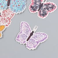 Бабочки картон "Цветочки. Ситец" набор 12 шт h=4-10 см на магните