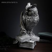 Копилка "Сова с пером" серебро, 45см
