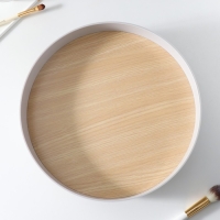 Подставка для мелочей пластик "Круг" серая 29,5х29,5х7,2 см