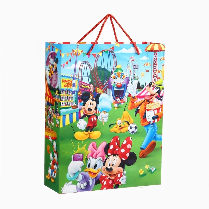 Пакет подарочный 3Д "Поздравляю" 40х31х11.5 см, Чебурашка