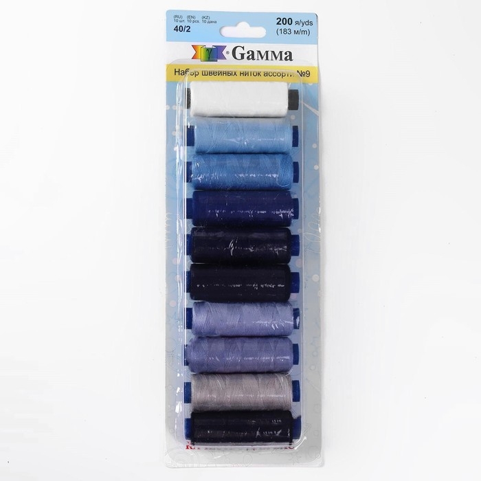 Набор ниток 40/2, №9, 183 м, 10 шт, цвет разноцветный