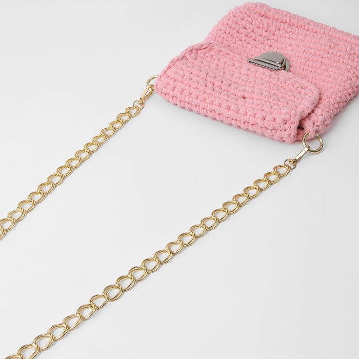 Цепочка для сумки, с карабинами, металлическая, двойная, 19 &times; 14 мм, 120 см, цвет золотой