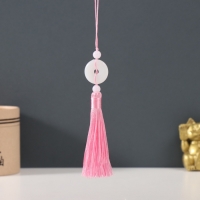 Подвеска текстиль, пластик "Нефритовый кулон" розовая 1х2,5х12,5 см Подвеска текстиль, пластик "Нефритовый кулон" розовая 1х2,5х12,5 см