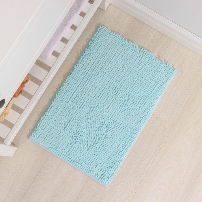 Коврик для дома Доляна &laquo;Букли длинные&raquo;, 40&times;60 см, цвет голубой