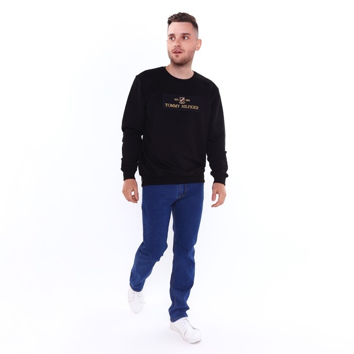 Свитшот мужской, цвет чёрный/принт МИКС, размер 50 (XL)