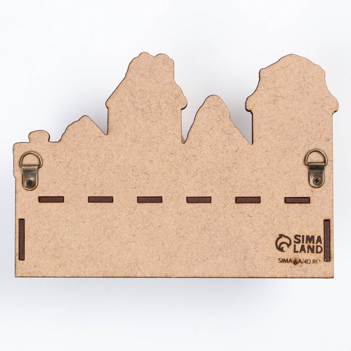 Ключница настенная новогодняя &laquo;Заснеженные дома&raquo;, на Новый год