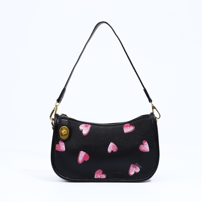 Сумка-багет на молнии, цвет чёрный Сумка-багет на молнии, цвет чёрный