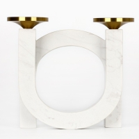 Подсвечник латунь, мрамор &laquo;Камелия&raquo; 19 х 18 х 8 см