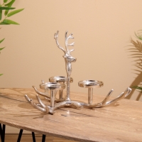 Подсвечник на 3 свечи "Рога" алюминий 42х42х30 см