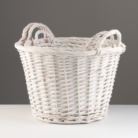 Набор корзин из 3 шт, D39xH26 см, D33xH23 см, D27xH20 см, белый, ива Набор корзин из 3 шт, D39xH26 см, D33xH23 см, D27xH20 см, белый, ива