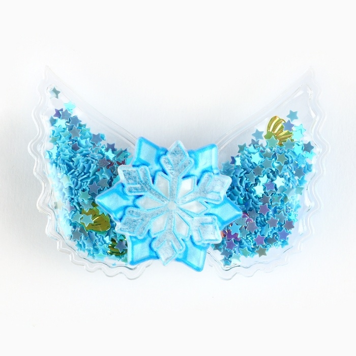 Заколка с шейкером новогодняя &laquo;Снежинка&raquo;, на Новый год, 6 х 45 см