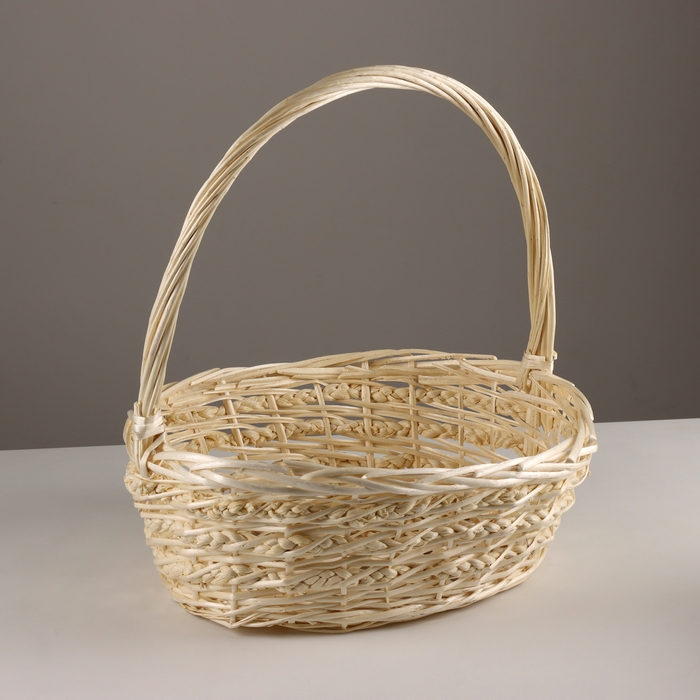 Набор корзин из 3 шт, 45x36x16xH43см, белый, ива