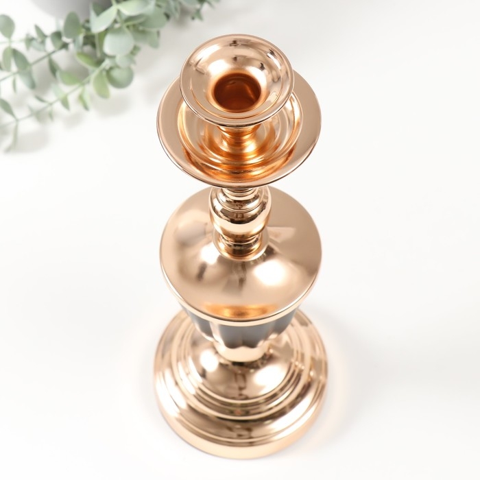 Подсвечник металл на 1 свечу d=2,5 см "Довиль" 11,5х11,5х32 см