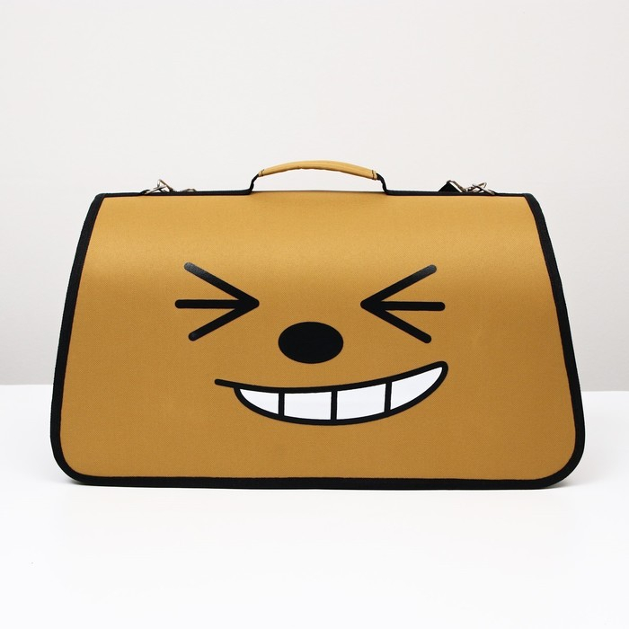 Сумка - переноска для животных Сумка - переноска для животных "Улыбка", коричневая, размер M, 40 х 21 х 27 см, коричневая