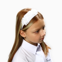 Ободок для волос "Цветы", белый, 10 см, Принцессы