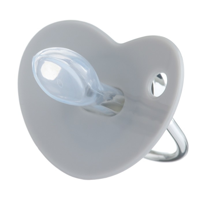 Соска - пустышка силиконовая ортодонтическая &laquo;I LOVE DAD&raquo;, от 6 мес., с колпачком, цвет серый/серебро, стразы