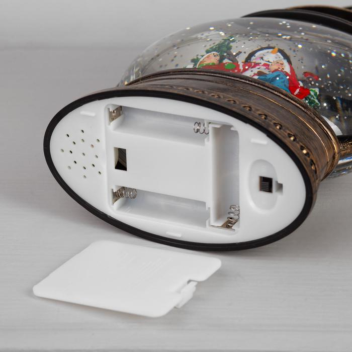 Светодиодная фигура &laquo;Дети и снеговик&raquo; 8 &times; 25 &times; 4 см, пластик, батарейки ААх3 (не в комплекте), свечение тёплое белое