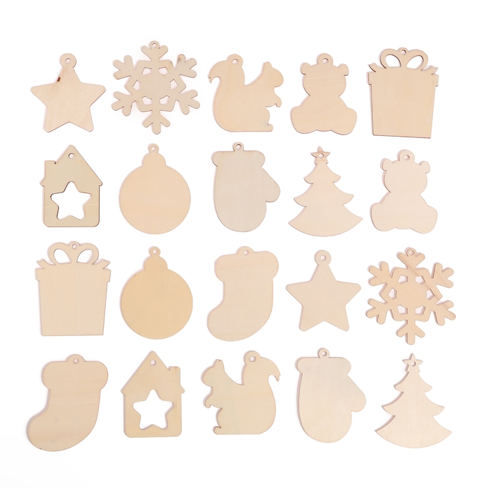 Набор для творчества &laquo;Новогодний подарок&raquo;, 20 основ под раскраску