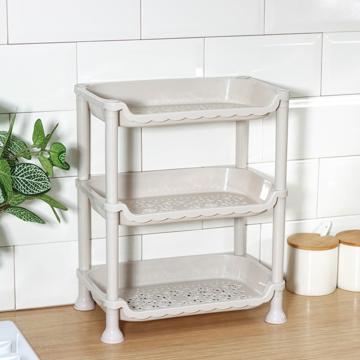 Этажёрка настольная 3 яруса &laquo;Пастель&raquo;, цвет МИКС