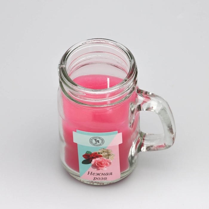 Свеча ароматическая в банке "Нежная роза", 7,2 х 8,5 см, 190 г