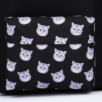 Рюкзак школьный текстильный «Коты», с карманом, цвет чёрный Рюкзак школьный текстильный «Коты», с карманом, цвет чёрный