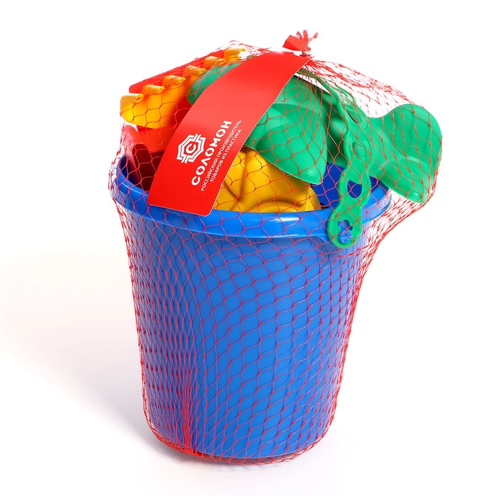 Набор для игры в песке №110: ведёрко, 4 формочки для песка, грабельки