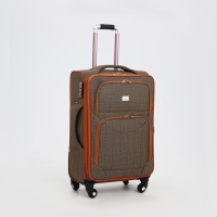 Чемодан средний 52 л (M), отдел на молнии, с расширением, кодовый замок, с расширением, цвет коричневый