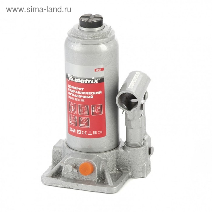 Домкрат гидравлический MATRIX 50762, бутылочный, 3 т, высота подъема 178-343 мм Домкрат гидравлический MATRIX 50762, бутылочный, 3 т, высота подъема 178-343 мм
