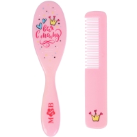 Расчёска детская + массажная щётка для волос &laquo;Наша принцесса&raquo;, от 0 мес., рисунок МИКС