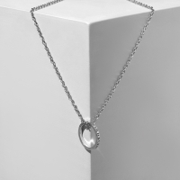 Кулоны &laquo;Неразлучники&raquo; три кольца, цвет серебро, 45 см