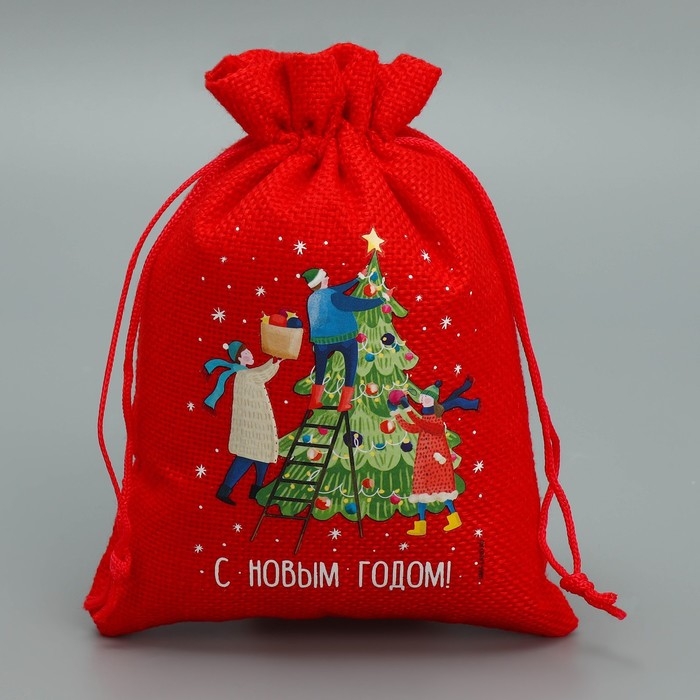 Мешок с термонаклейкой &laquo;Забота&raquo;, 13 х18 см +/- 1.5 см, Новый год