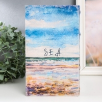 Сейф-книга дерево кожзам "Лодка на берегу моря" 21х13х5 см