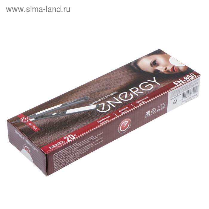 Выпрямитель ENERGY EN-850, 20 Вт, керамическое покрытие, 22х85 мм, до 220&deg;С, черный