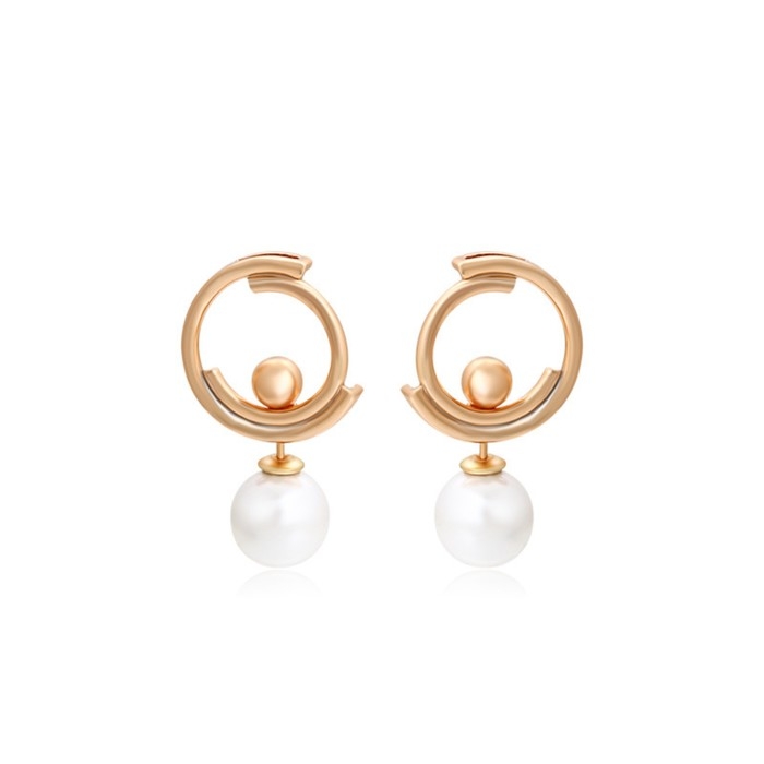 Серьги с жемчугом XUPING модерн, цвет белый в золоте