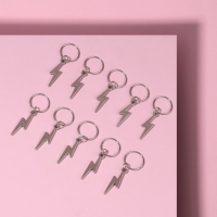 Пирсинг для волос &laquo;Молния&raquo;, 4,1 &times; 1,3 см, 10 шт, цвет серебристый