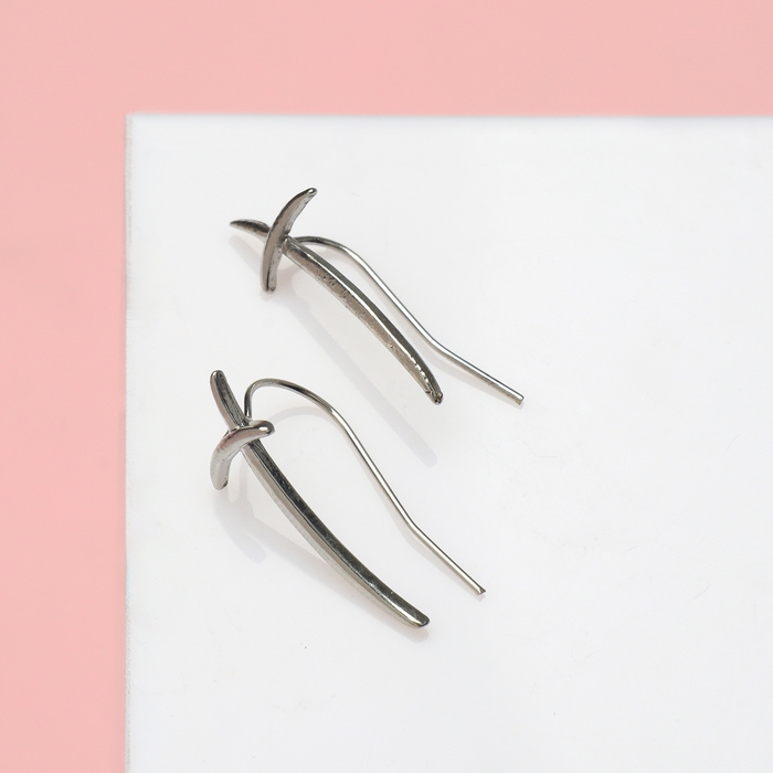 Серьги металл &laquo;Япония&raquo; холодное оружие, меч, цвет серебро