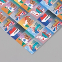 Бумага для скрапбукинга двусторонняя "Путешествия" плотность 180 гр набор 10 шт 15,5х17 см   1071838