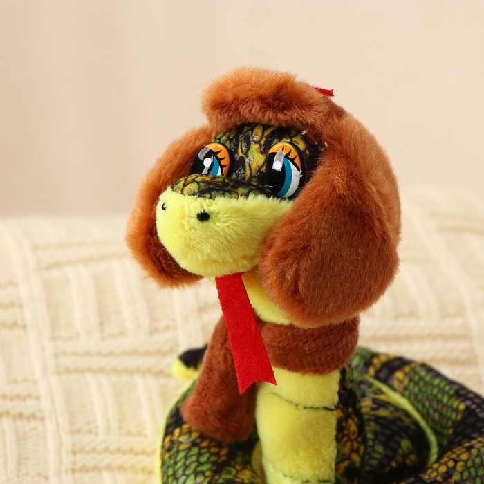 Мягкая игрушка &laquo;Змея&raquo;, 10 см, цвет коричневый