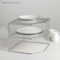 Подставка для посуды, 2 яруса, 25×25×20 см, цвет хром Подставка для посуды, 2 яруса, 25×25×20 см, цвет хром