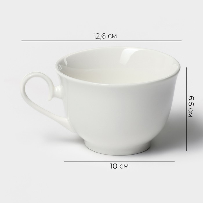 Кружка фарфоровая Magistro &laquo;Сюита&raquo;, 250 мл, цвет белый