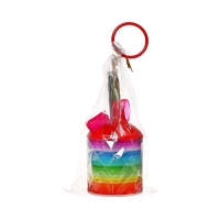 Набор настольный детский "Радуга" (подставка+2 каранд+линейка+точил+ластик+блокнот 8 листов+ножницы)