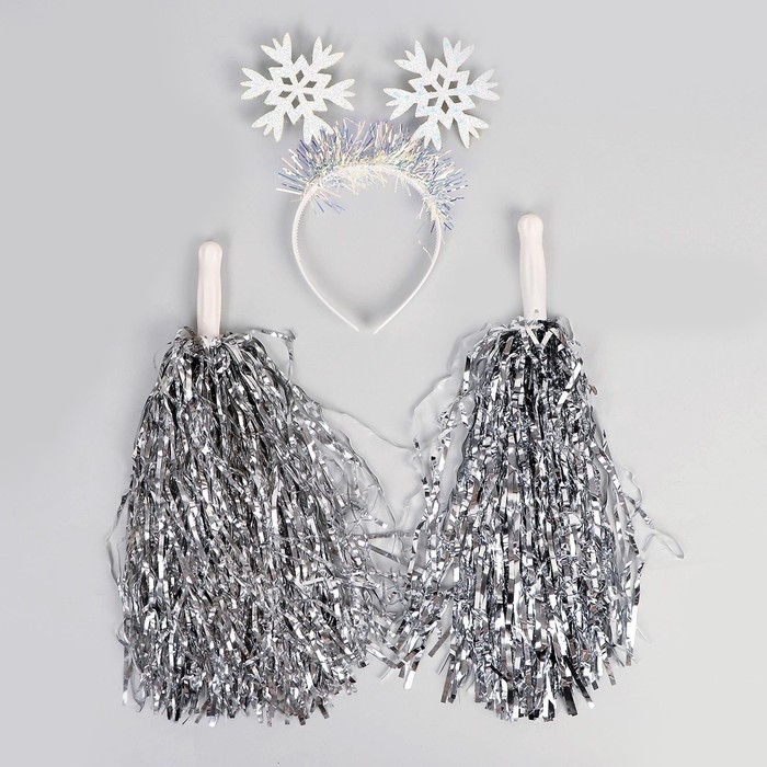 Новогодний карнавальный набор &laquo;Снежинка 6&raquo; (ободок+ помпоны), на новый год