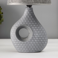 Настольная лампа с абажуром RISALUX &laquo;Маделин&raquo;, Е14, 40 Вт, серый, 18&times;18&times;33.5 см